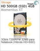 Disco Rígido (HD) 500GB (SSD) 4GB Seagate ST95005620AS Momentus XT SATA 3Gb/s 7200RPM 32MB para Notebook (Híbrido HD+SSD) - ST95005620AS