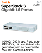 3C16478 - Switch Gigabit 16 portas 3Com SuperStack 3 Baseline 2816 (16 x Gigabit) [DESCONTINUADO!]