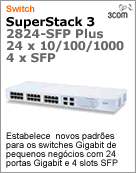 3C16487 - Switch Gigabit 24 portas 3Com SuperStack 3 Baseline 2824-SFP Plus (24 x Gigabit; 4 x SFP) [DESCONTINUADO!]