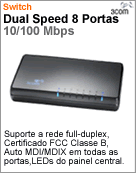 3CFSU08 - Switch 10/100 08 portas 3Com 8 Fashion (8 x 10/100) [DESCONTINUADO!] (Substitudo pelo HP JD867A)