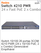 3CR17343-91 - Switch 10/100 26 portas 3Com 4210 PWR (24 x 10/100 PoE; 2 x Combo) Gerencivel Empilhvel [DESCONTINUADO!]