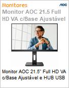 Monitor AOC 21.5 Full HD VA c/Base Ajustvel e HUB USB (Figura somente ilustrativa, no representa o produto real)