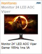 Monitor 24 LED AOC Viper Gamer 165Hz 1ms VA  (Figura somente ilustrativa, no representa o produto real)