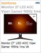 Monitor 27 LED AOC Viper Gamer 165Hz 1ms VA  (Figura somente ilustrativa, no representa o produto real)