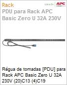 Rgua de tomadas [PDU] para Rack APC Basic Zero U 32A 230V (20)C13 (4)C19  (Figura somente ilustrativa, no representa o produto real)