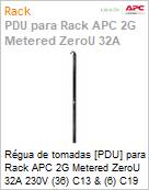 Rgua de tomadas [PDU] para Rack APC 2G Metered ZeroU 32A 230V (36) C13 & (6) C19  (Figura somente ilustrativa, no representa o produto real)