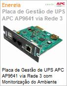 Placa de gerenciamento via rede para No-Break APC AP9641 SmartSlot SNMP com Monitorizao do Ambiente  (Figura somente ilustrativa, no representa o produto real)