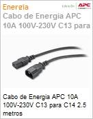 Cabo de Energia APC 10A 100V-230V C13 para C14 2.5 metros (Figura somente ilustrativa, no representa o produto real)