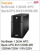 No-Break 1.2kVA APC Back-UPS BVX1200BI-BR 1200VA/720W 115V/220V NBR14136 [x6] Torre Garantia 2 Anos by Schneider Electric (Figura somente ilustrativa, no representa o produto real)