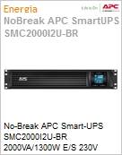 No-Break APC Smart-UPS SMC2000I2U-BR 2000VA/1300W E/S 230V Rack 2U Display LCD Green Mode e Hot-Swap (Substitui SUA2200RMI2U-BR) by Schneider Electric (Figura somente ilustrativa, no representa o produto real)