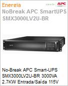 No-Break APC Smart-UPS SMX3000LV2U-BR 3000VA 2.7KW Entrada/Sada 115V Rack 2U Display LCD USB, Serial, SmartSlot Expansvel 3 Anos Balco by Schneider Electric (Figura somente ilustrativa, no representa o produto real)