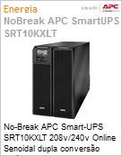 No-Break APC Smart-UPS SRT10KXLT 208W/240V Online Senoidal dupla converso Bifsico 2F+N+T ou Monofsico F+N+T 10000VA/8000W Expansvel by Schneider Electric (Figura somente ilustrativa, no representa o produto real)
