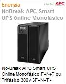 No-Break APC Smart-UPS SRT8KXLI 8000VA 6400W Online Monofsico F+N+T ou Trifsico 380v 3F+N+T Expansvel 3 Anos de Garantia by Schneider Electric (Figura somente ilustrativa, no representa o produto real)