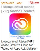 Licena anual Adobe [VIP] Adobe Creative Cloud for Teams All Apps ALL Multiple Platforms Subscription New Multi Latin American Languages 12 Months 1 User Level 4 100+ (Figura somente ilustrativa, no representa o produto real)