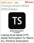 Licena anual Adobe [VIP] Adobe TechnicalSuit for Teams ALL Windows Subscription New Multi Latin American Languages 12 Months 1 User Level 4 100+ (Figura somente ilustrativa, no representa o produto real)