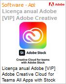 Licena anual Adobe [VIP] Adobe Creative Cloud for Teams All Apps with Stock Multiple Platforms Subscription New Latin American Languages 10 assets per month 1 User Level 2 10 - 49 (Figura somente ilustrativa, no representa o produto real)