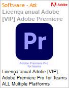 Licena anual Adobe [VIP] Adobe Premiere Pro for Teams ALL Multiple Platforms Subscription New Multi Latin American Languages 12 Months 1 User Level 4 100+ (Figura somente ilustrativa, no representa o produto real)