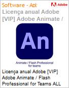 Licena anual Adobe [VIP] Adobe Animate / Flash Professional for Teams ALL Multiple Platforms Subscription New Multi Latin American Languages 12 Months 1 User Level 4 100+ (Figura somente ilustrativa, no representa o produto real)