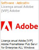 Licena anual Adobe [VIP] Adobe FrameMaker Pub Servr for Enterprise ALL Windows Subscription New Multi Latin American Languages 12 Months 1 User Level 2 10 - 49 (Figura somente ilustrativa, no representa o produto real)