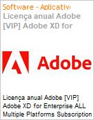 Licena anual Adobe [VIP] Adobe XD for Enterprise ALL Multiple Platforms Subscription New Multi Latin American Languages 12 Months 1 User Level 2 10 - 49 (Figura somente ilustrativa, no representa o produto real)
