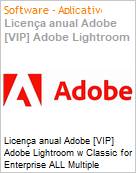 Licena anual Adobe [VIP] Adobe Lightroom w Classic for Enterprise ALL Multiple Platforms Subscription New Multi Latin American Languages 12 Months 1 User Level 3 50 - 99 (Figura somente ilustrativa, no representa o produto real)