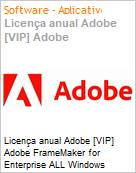 Licena anual Adobe [VIP] Adobe FrameMaker for Enterprise ALL Windows Subscription New Multi Latin American Languages 12 Months 1 User Level 4 100+ (Figura somente ilustrativa, no representa o produto real)