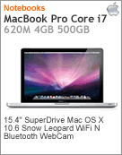 MC373BZ/A - Notebook Apple MacBook Pro Intel Core i7-620M (2.66GHz) 4GB 500GB 15.4