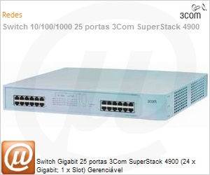 3C17701 - Switch Gigabit 25 portas 3Com SuperStack 4900 (24 x Gigabit; 1 x Slot) Gerencivel