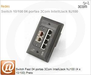 3CNJ100-BLK - Switch Fast 04 portas 3Com IntelliJack NJ100 (4 x 10/100) Preto