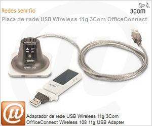 3CRUSB20075 - Adaptador de rede USB Wireless 11g 3Com OfficeConnect Wireless 108 11g USB Adapter [DESCONTINUADO!]