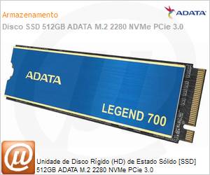 ALEG-700-512GCS - Unidade de Disco Rgido (HD) de Estado Slido [SSD] 512GB ADATA LEGEND 700 PCIe Gen3 x4 M.2 2280 Garantia 3 Anos