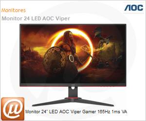 24G2SE - Monitor 24" LED AOC Viper Gamer 165Hz 1ms VA