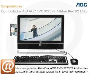 A89MZ1NQAWA46N - Desktop-PC All-in-One AOC EVO 9223PS Athlon Neo X2 L325 (1.25GHz) 2GB 320GB 18.5" DVD-RW Windows 7 Starter Wi-Fi WebCam