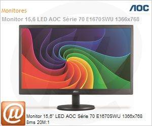 E1670SWU - Monitor 15,6" LED AOC Srie 70 E1670SWU 1366x768 8ms 20M:1