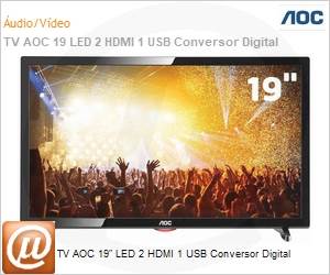 LE19D1461 - TV AOC 19" LED 2 HDMI 1 USB Conversor Digital