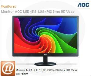 e1670Swu-E - Monitor AOC LED 15,6" 1366x768 8ms HD Vesa 75x75mm