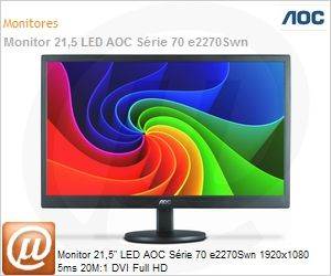 E2270SWN - Monitor 21"5 LED AOC E2270SWN Full HD Wide 5ms VGA Preto VESA (100x100)