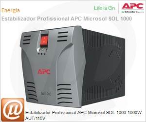 9100700019 - Estabilizador Profissional APC Microsol SOL 1000 1000W AUT/115V