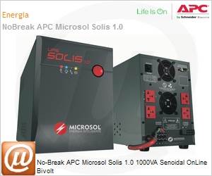 9320100199 - No-Break APC Microsol Solis 1.0 1000VA Senoidal OnLine Bivolt