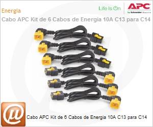 AP8704S-WW - Kit de cabos de alimentao (6 de cada) APC com Bloqueio, C13 a C14, 1,2 m 