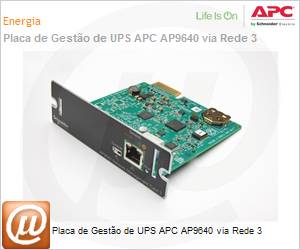 AP9640 - Placa de gerenciamento via rede para No-Break APC AP9640 SmartSlot SNMP