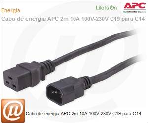 AP9878 - Cabo de energia APC 2m 10A 100V-230V C19 para C14