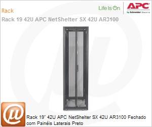 AR3100 - Rack 19" 42U APC NetShelter SX 42U AR3100 Fechado com Painis Laterais Preto 
