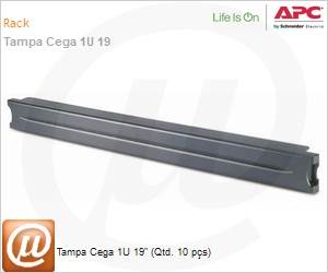 AR8136BLK - Tampa Cega 1U 19" (Qtd. 10 peas)