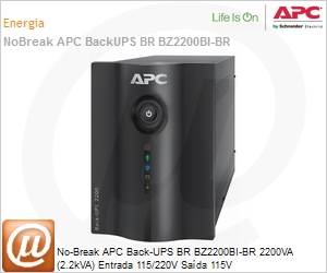 BZ2200BI-BR - No-Break APC Back-UPS BR BZ2200BI-BR 2200VA (2.2000VA) Entrada 115/220V Sada 115V by Schneider Electric