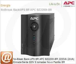 BZ2200I-BR - No-Break APC Back-UPS BR BZ2200I-BR 2200VA (2000VA) Entrada/Sada 220V 8 tomadas Novo Padro BR by Schneider Electric