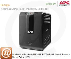 BZ600BI-BR - No-Break APC Back-UPS BR BZ600BI-BR 600VA Entrada Bivolt Sada 115V by Schneider Electric