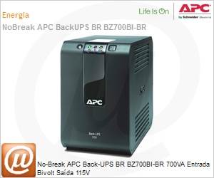 BZ700BI-BR - No-Break APC Back-UPS BR BZ700BI-BR 700VA Entrada Bivolt Sada 115V by Schneider Electric