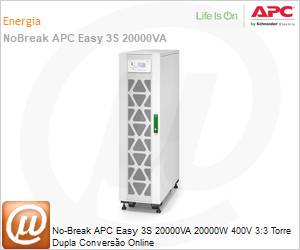E3SUPS20KHB1 - No-Break APC Easy 3S 20000VA 20000W 400V 3:3 Dupla Converso Online Torre