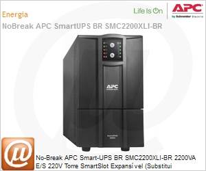SMC2200XLI-BR - No-Break APC Smart-UPS BR SMC2200XLI-BR 2200VA E/S 220V Torre SmartSlot Expansível by Schneider Electric (Será substituído pelo SMV2000CAI-BR)